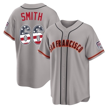 Limited Dylan Smith Men's San Francisco Giants Gray USA 250 Fourth Of July Road Stadium Jersey