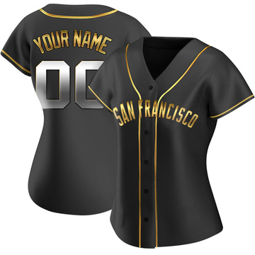 Replica Custom Women's San Francisco Giants Black Golden Alternate Jersey