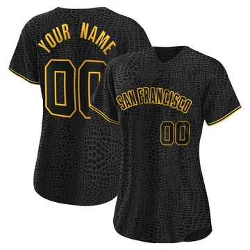 Replica Custom Women's San Francisco Giants Black Snake Skin City Jersey