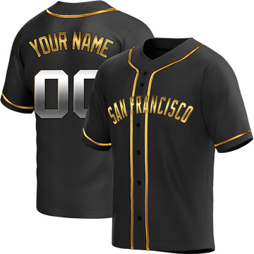 Replica Custom Youth San Francisco Giants Black Golden Alternate Jersey