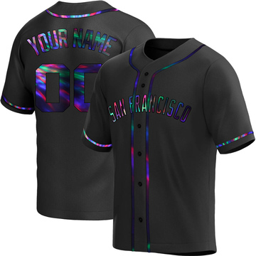 Replica Custom Youth San Francisco Giants Black Holographic Alternate Jersey