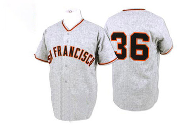 Replica Gaylord Perry Men's San Francisco Giants Grey 1962 Throwback Jersey