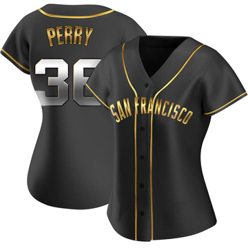 Replica Gaylord Perry Women's San Francisco Giants Black Golden Alternate Jersey