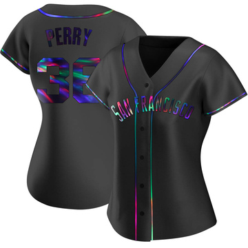 Replica Gaylord Perry Women's San Francisco Giants Black Holographic Alternate Jersey