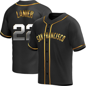 Replica Hal Lanier Youth San Francisco Giants Black Golden Alternate Jersey