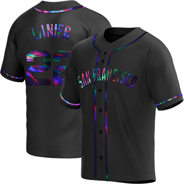 Replica Hal Lanier Youth San Francisco Giants Black Holographic Alternate Jersey