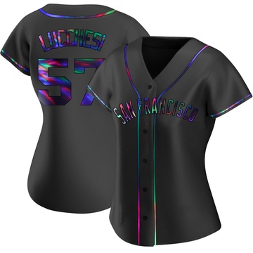 Replica Joey Lucchesi Women's San Francisco Giants Black Holographic Alternate Jersey