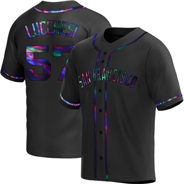 Replica Joey Lucchesi Youth San Francisco Giants Black Holographic Alternate Jersey