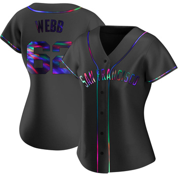 Replica Logan Webb Women's San Francisco Giants Black Holographic Alternate Jersey