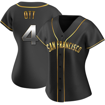 Replica Mel Ott Women's San Francisco Giants Black Golden Alternate Jersey