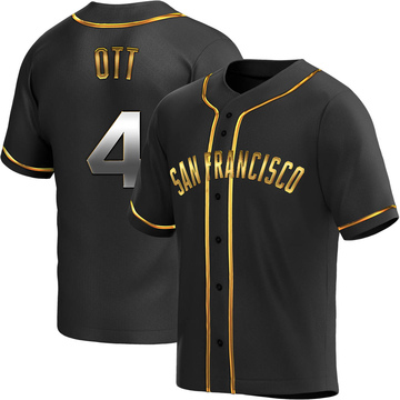 Replica Mel Ott Youth San Francisco Giants Black Golden Alternate Jersey