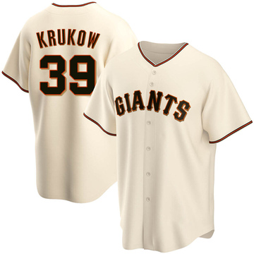 Replica Mike Krukow Men's San Francisco Giants Cream Home Jersey