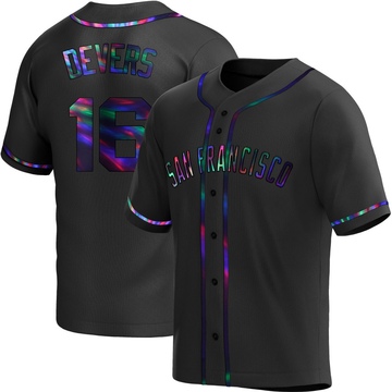 Replica Rafael Devers Youth San Francisco Giants Black Holographic Alternate Jersey