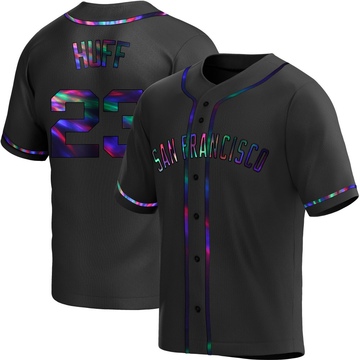 Replica Sam Huff Men's San Francisco Giants Black Holographic Alternate Jersey