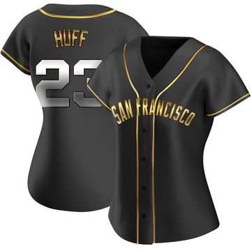 Replica Sam Huff Women's San Francisco Giants Black Golden Alternate Jersey