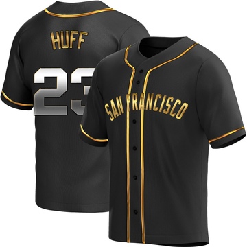 Replica Sam Huff Youth San Francisco Giants Black Golden Alternate Jersey