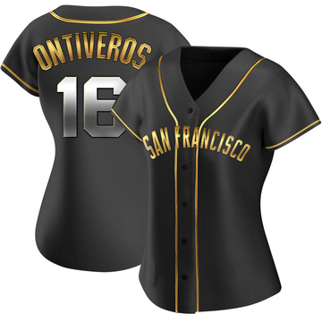 Replica Steve Ontiveros Women's San Francisco Giants Black Golden Alternate Jersey