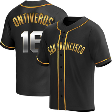 Replica Steve Ontiveros Youth San Francisco Giants Black Golden Alternate Jersey